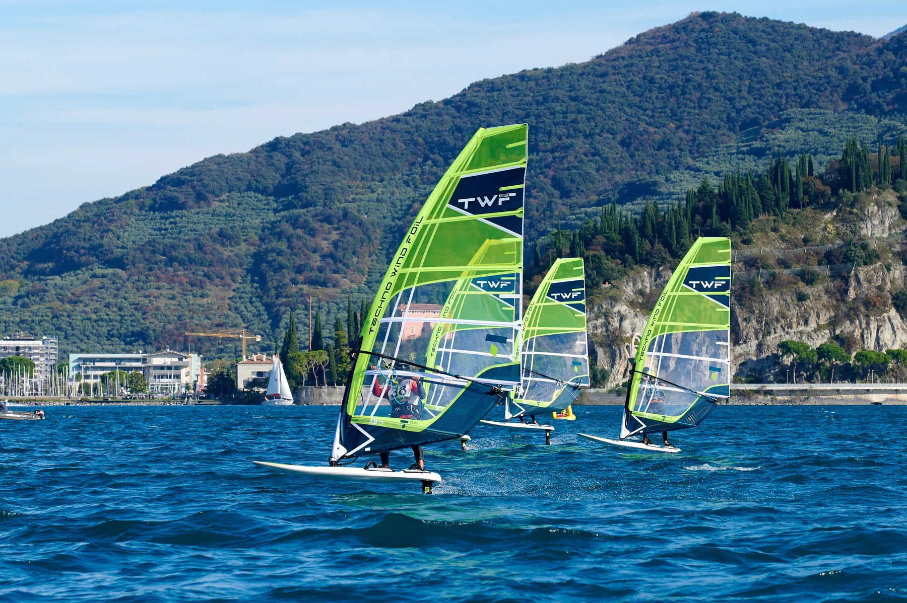 Techno Wind Foil sailors at the Lake Garda event